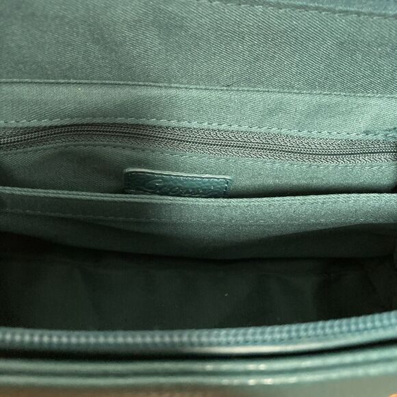 Crossi Green Bow Shoulder Bag Top Handle Adjustable Strap Chic Faux Leather - Picture 7 of 13